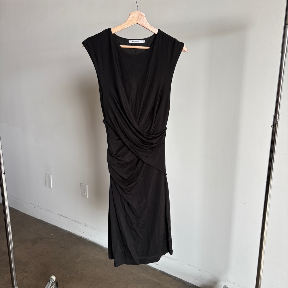 T by Alexander Wang Knit Black Midi Dress Sz. Medium